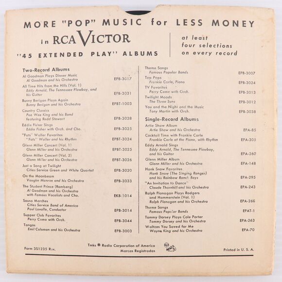 Hugo Winterhalter Orchestra & Chorus – Magic - 1953 2x 45 rpm EP Record EPB-3100 - Picture 2 of 16